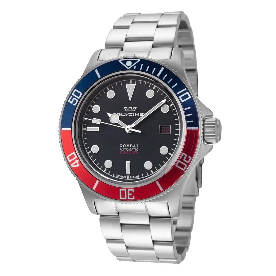 Glycine Combat Sub 42mm / Black / Silver Black Dial, reference GL0388
