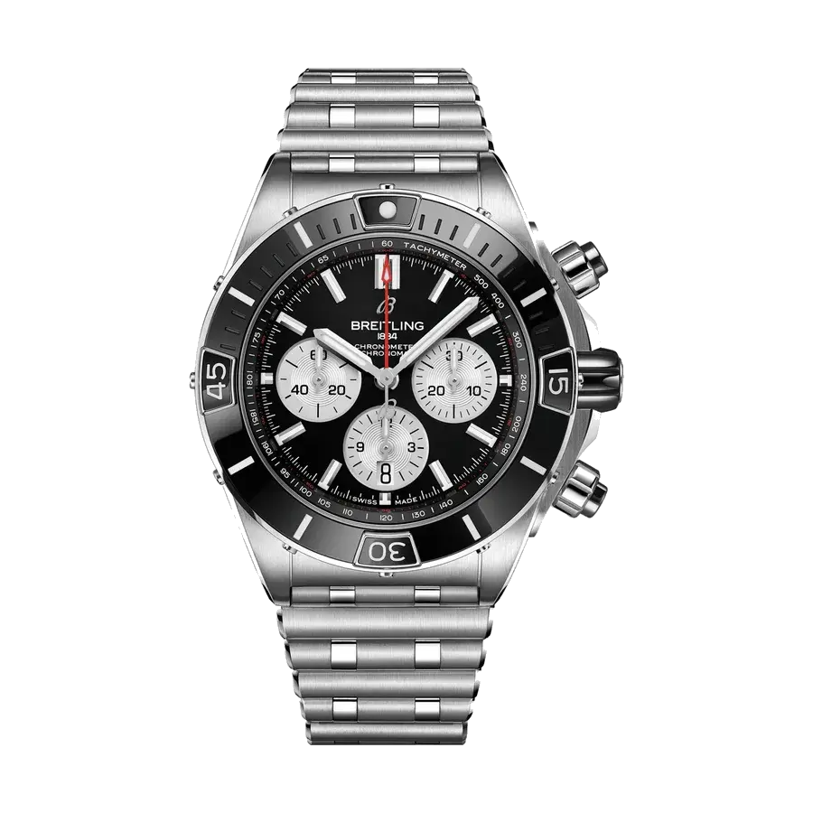 Breitling Super Chronomat B01 44mm - Black on Stainless Steel, reference AB0136251B1A1