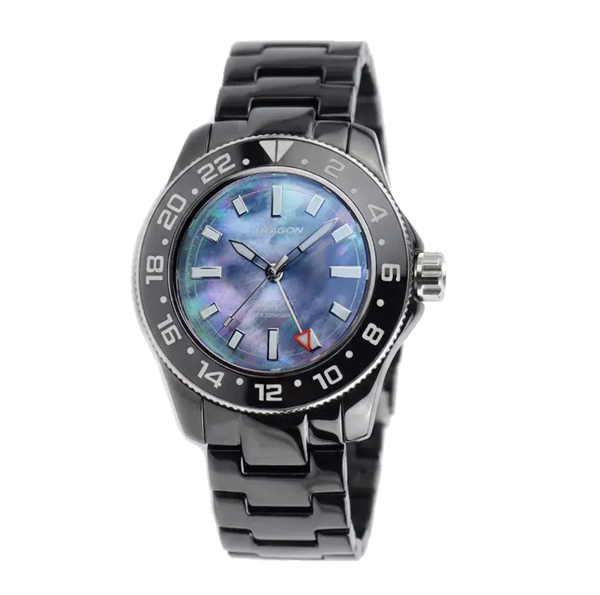 Aragon Hercules GMT 9075 50mm Mother of Pearl Dial, reference A618MOP