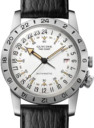 Glycine Airman “The Chief” Purist White - Leather, reference GL0471/GL