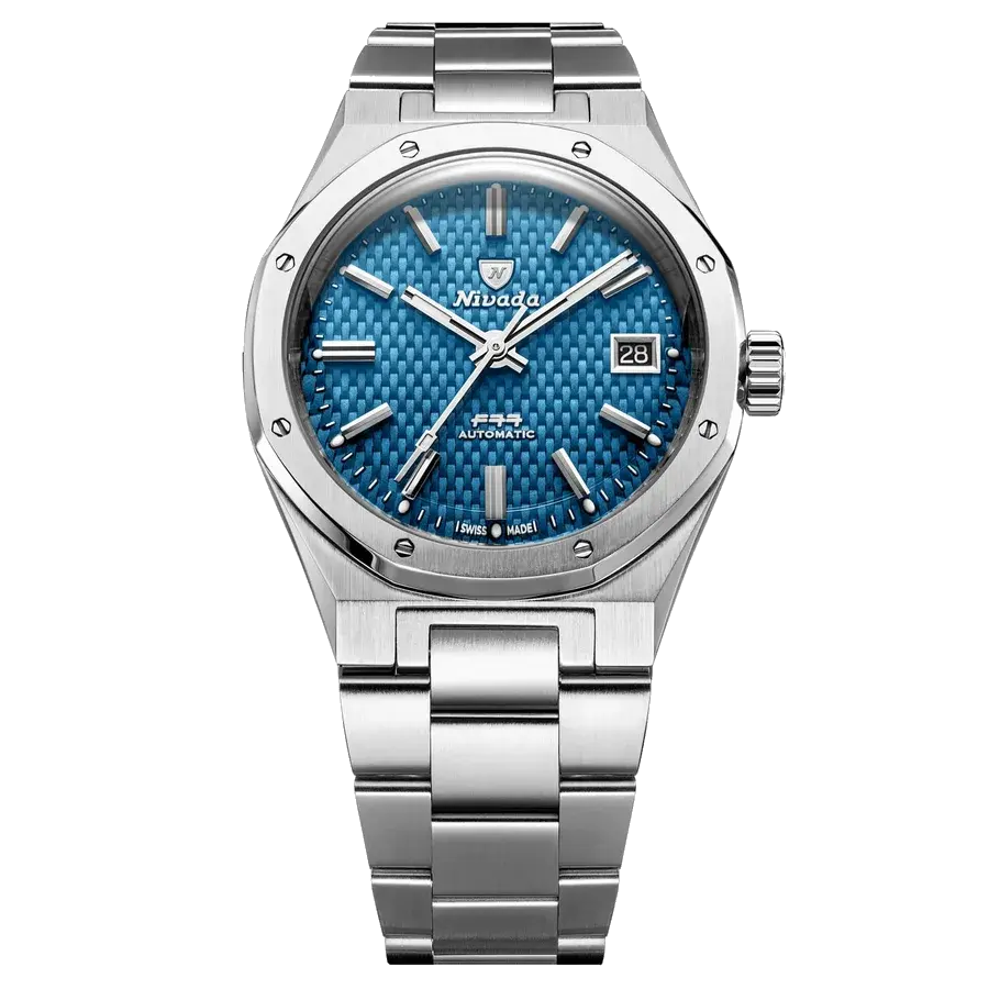 Nivada Grenchen F77 Blue MK2 38mm Date, reference 69013A77