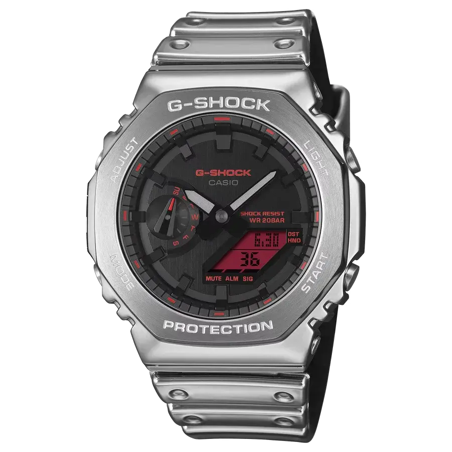 Casio G-Shock GM2100YRA-8A Fine Metallic Series Ana-Digi Octagonal Bold Red Touch, reference GM2100YRA-8A