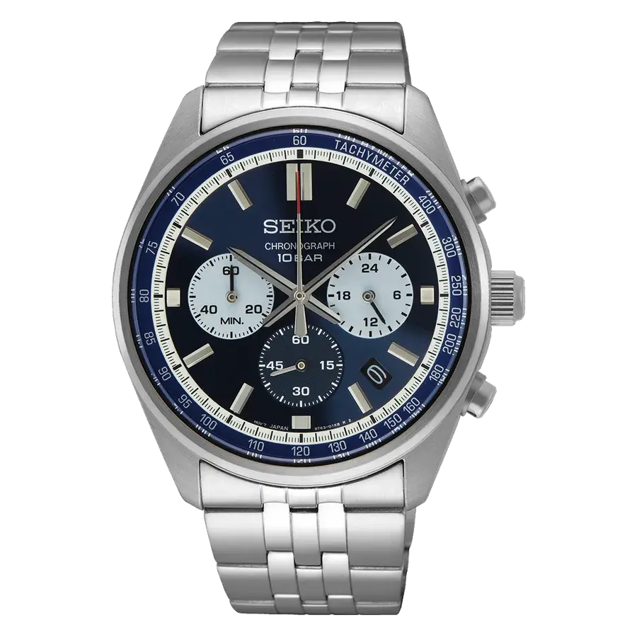 Seiko Essentials SSB427 Blue Dial Chronograph Stainless Steel Quartz, reference SSB427
