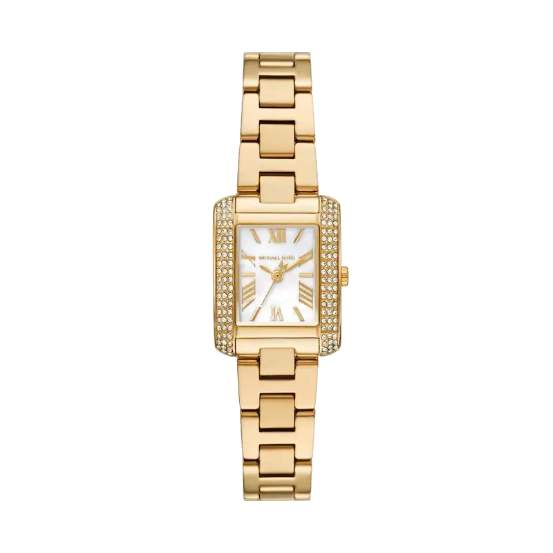 Michael Kors Women's Emery Three Hand Gold Tone Stainless Steel Watch, reference 