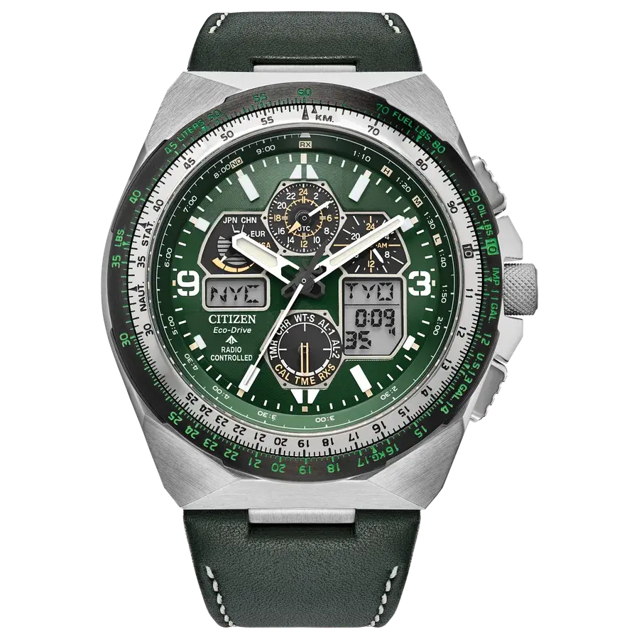 Citizen Promaster Skyhawk A-T Green Leather, reference JY8147-01X