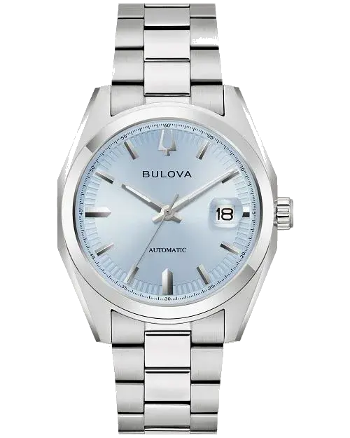 Bulova Surveyor Light Blue Sunburst Dial Automatic Stainless Steel, reference 96B469