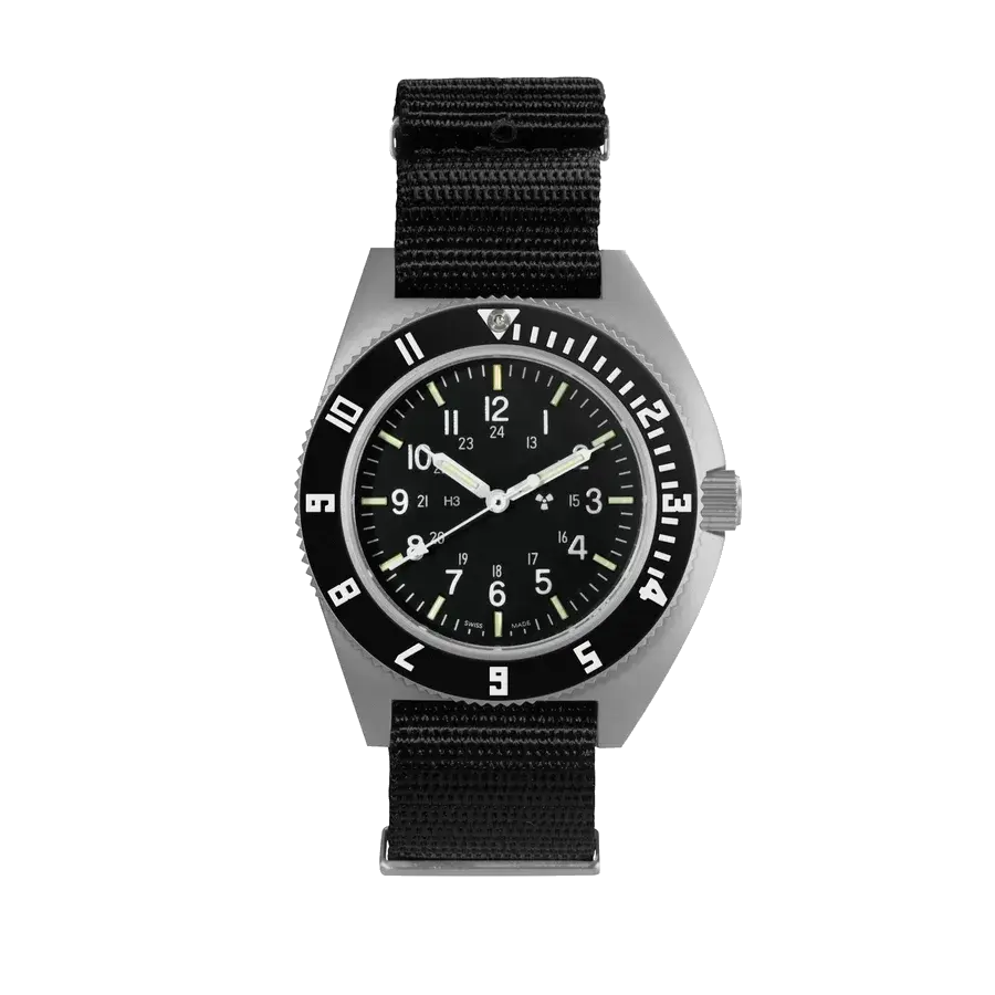 Marathon 41mm Steel Navigator (SSNAV) on Nylon DEFSTAN, reference WW194001SS-0802-KIT