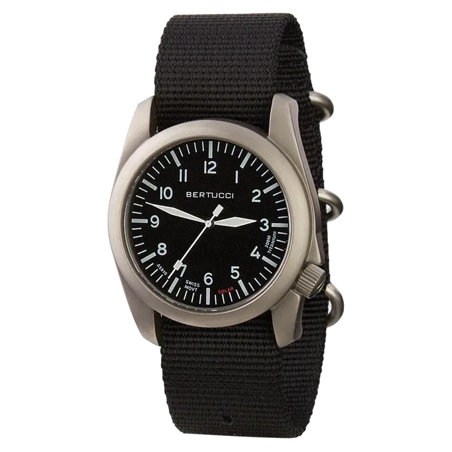 Bertucci A-4TS AERO Solar Black Dial Watch, reference 13900