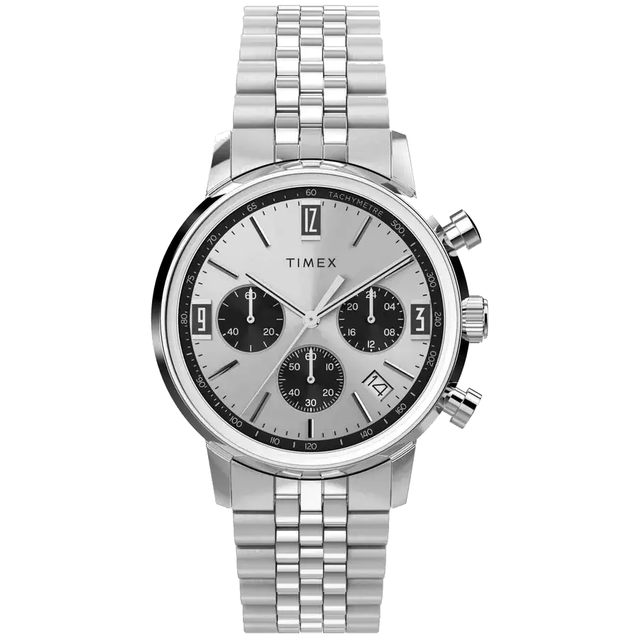 Timex Marlin Tachymeter Chronograph 40mm Silver SS, reference TW2W10400VQ