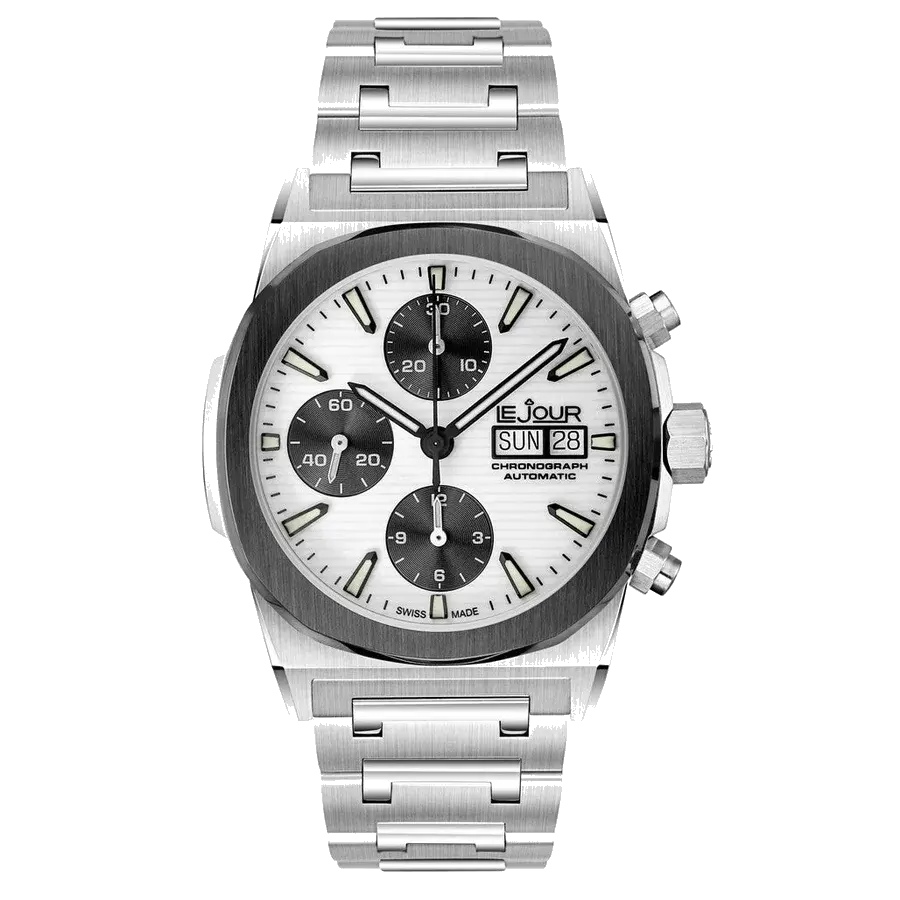Le Jour Rally Monte-Carlo Automatic Chronograph with White Dial, reference LJ-RMC-002
