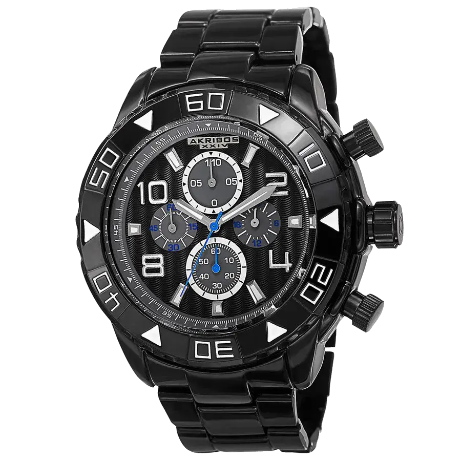 Akribos Casual Black/Alloy | Black Dial, reference AK814BK