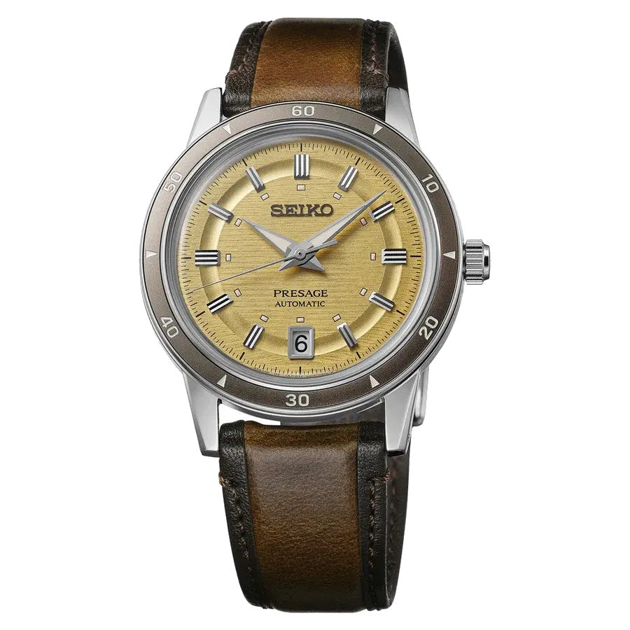 Seiko Presage 60s Style Automatic with Golden Dial, reference SRPL75