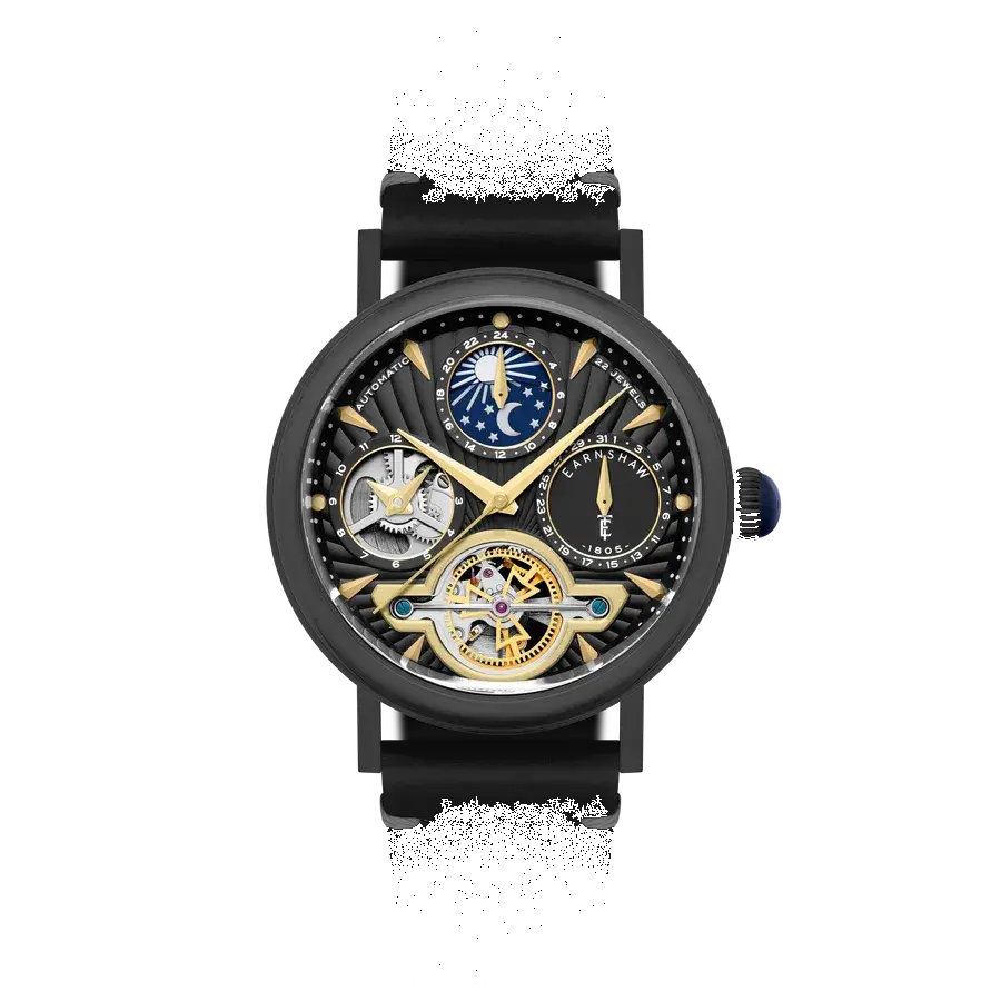 Thomas Earnshaw Heritage Beaufort Dual Time Date Open Heart Automatic Midnight Mystique, reference ES-8309-04
