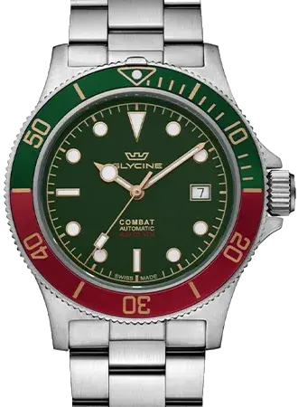 Glycine Combat SUB 42 Green/Red, reference GL0392/GL