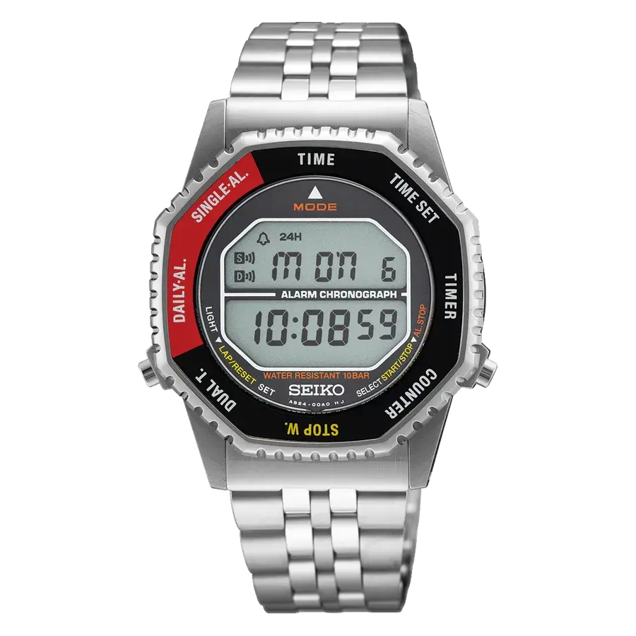 Seiko Rotocall 1982 Reissue Black Red Bezel Digital, reference SMGG19