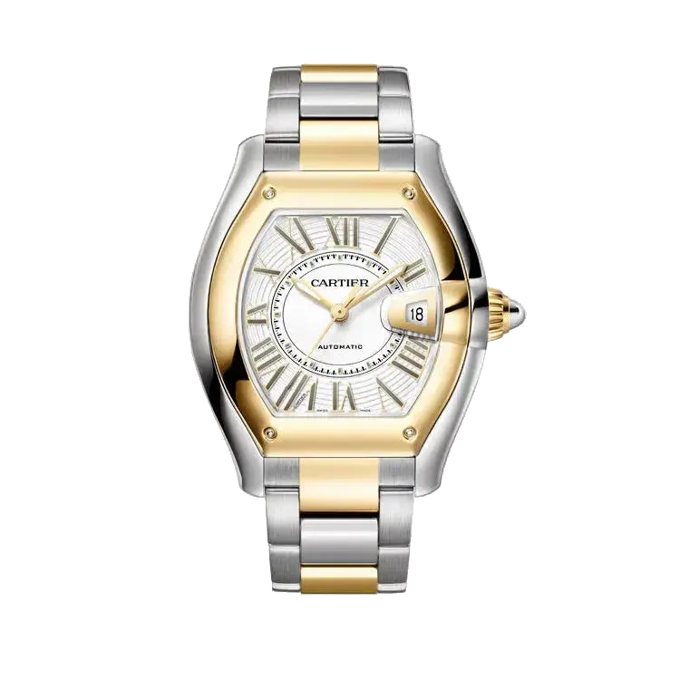 Cartier Roadster Large Model | 39mm, Two-Tone Stainless Steel & 18K Yellow Gold, White Dial, reference 