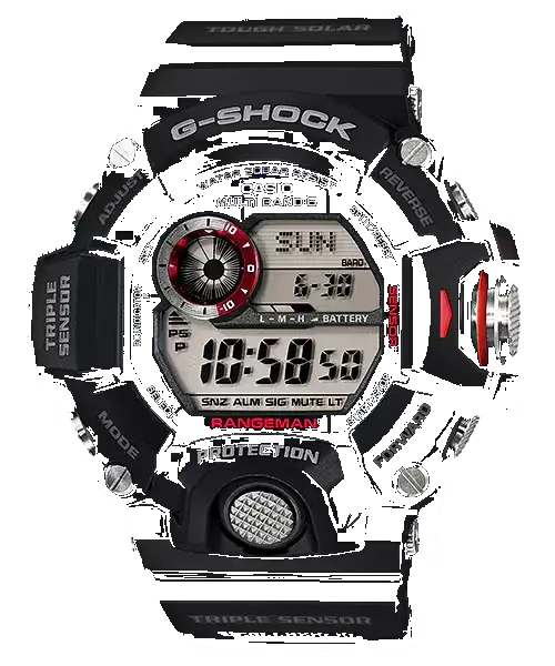 Casio G-Shock GW9400-1 Master of G Land Rangeman Triple Sensor Black Red Resin, reference GW9400-1