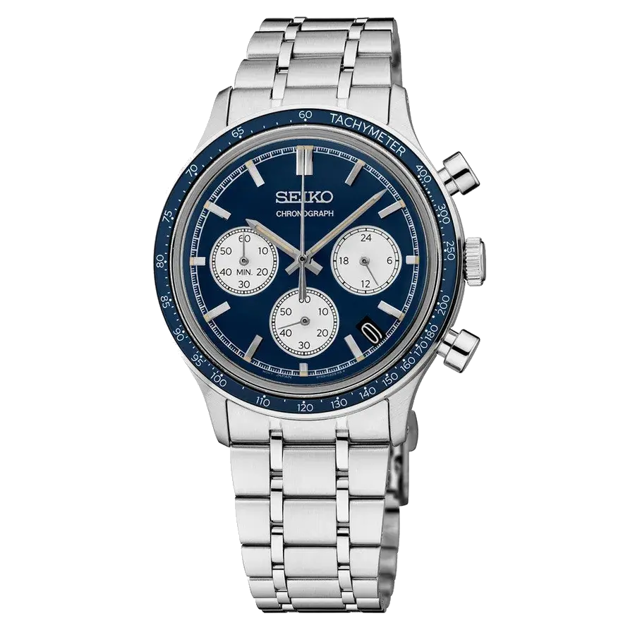 Seiko Essentials Chronograph with Blue Dial, reference SSB477