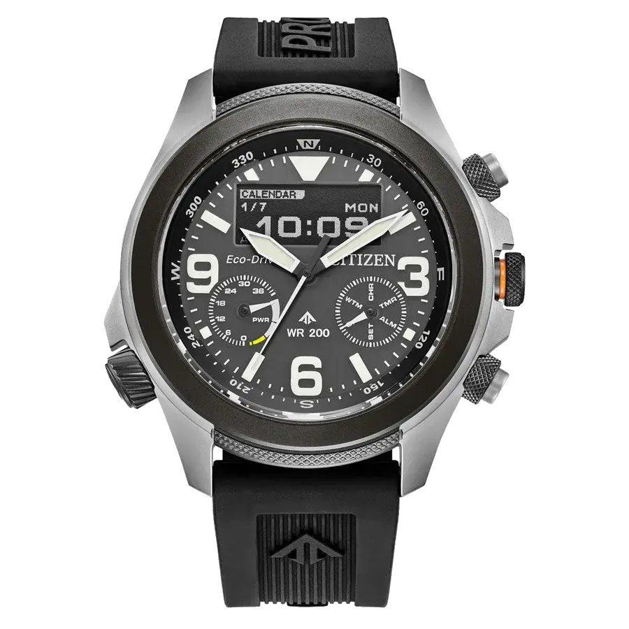 Citizen Promaster Land Ani-Digi Watch with Black Dial, reference JV1007-07E