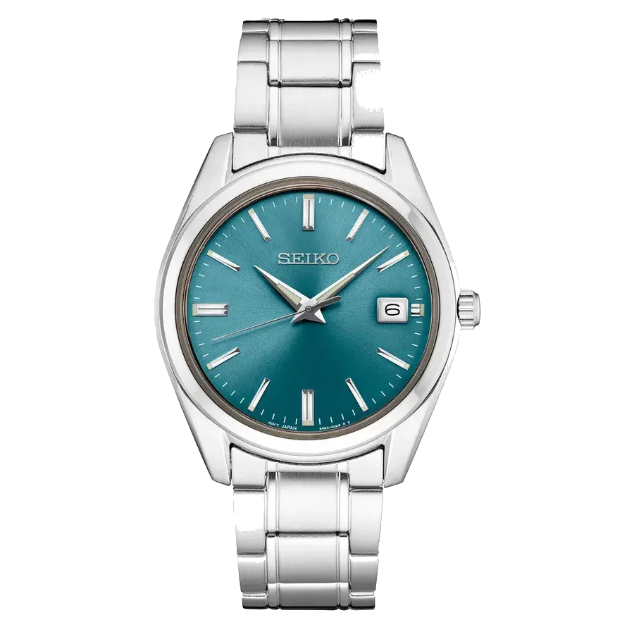 Seiko Essentials 40mm Blue Dial Quartz Watch with Sapphire Crystal, reference SUR525