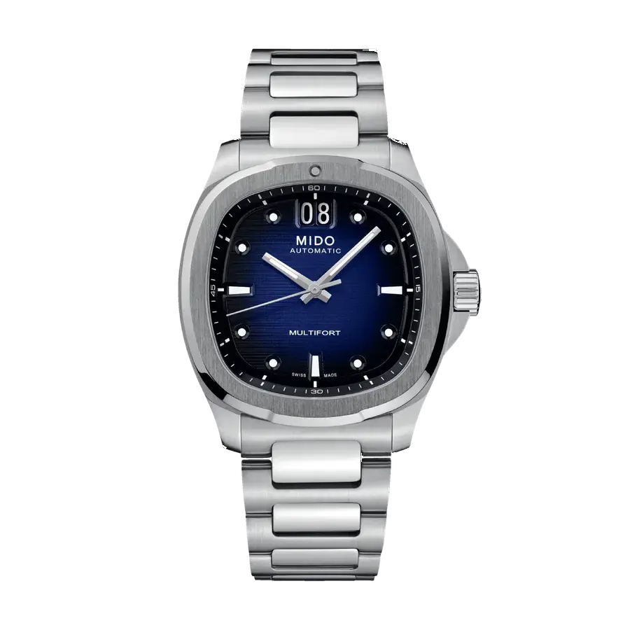 Mido Multifort TV Big Date Blue / Stainless Steel | Blue Dial, reference M0495261104100