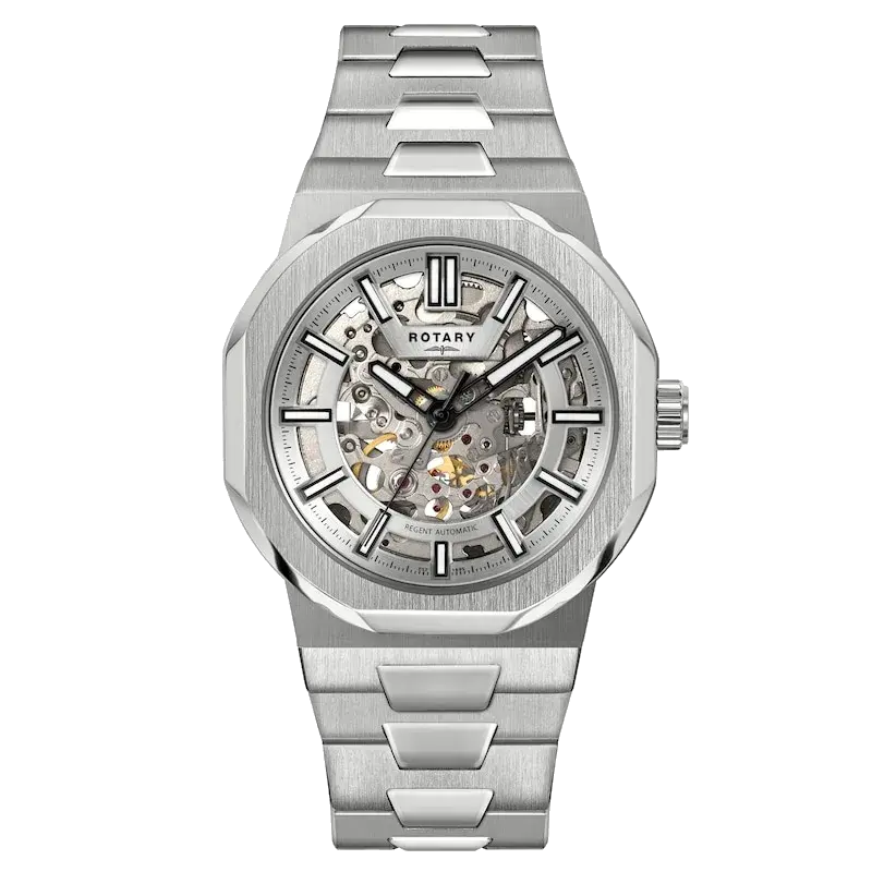 Rotary Regent 40mm Skeleton Dial Stainless Steel Automatic Watch, reference 
