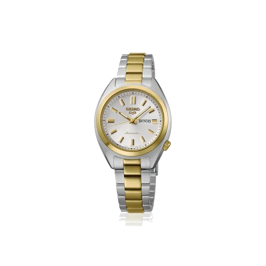 Seiko 5 Sports SRE024 Silver Dial Two-Tone 32mm Automatic Ladies, reference SRE024