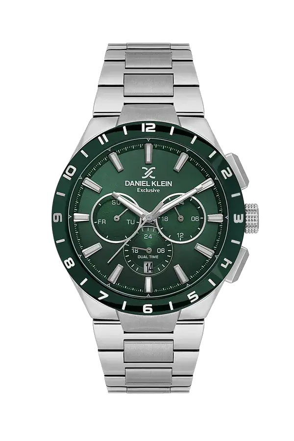 Daniel Klein Dual Time Urban Diver Silver / Green Dial Green Dial, reference DK14079-2