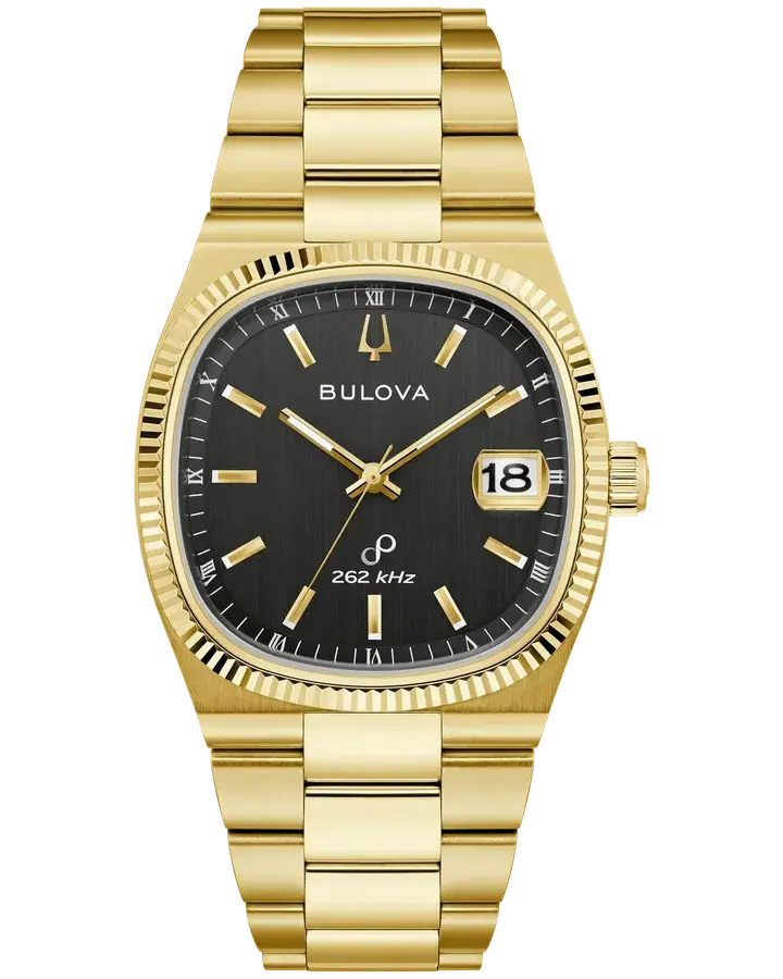 Bulova Super Seville Black Dial Gold Tone Precisionist 262kHz, reference 97B246