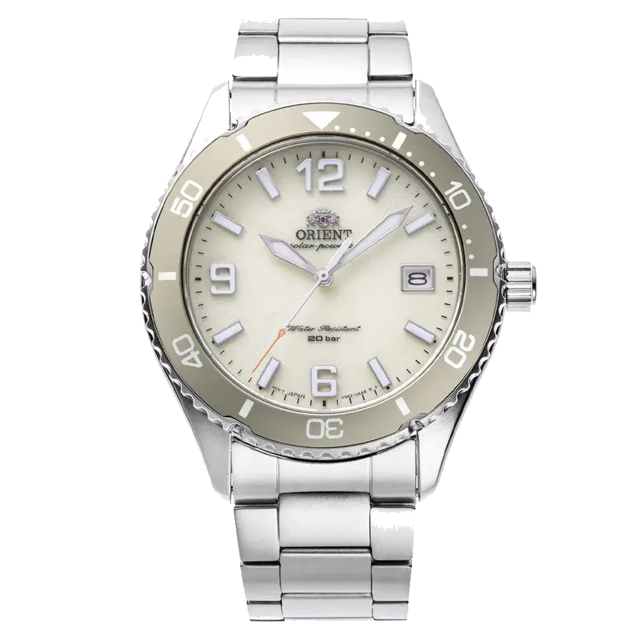 Orient Solar Quartz Diver Watch with Ivory Sunburst Dial, reference RA-WJ0003S10B