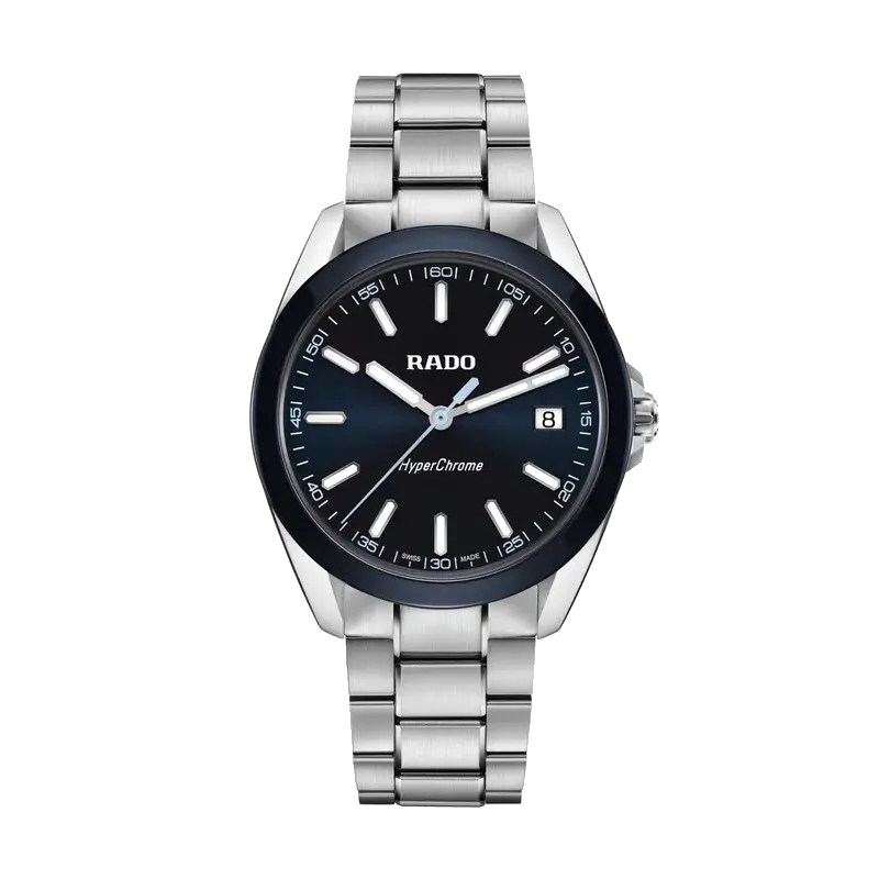 Rado HyperChrome Men's 41.5mm Blue Ceramic & Stainless Steel Watch, reference 