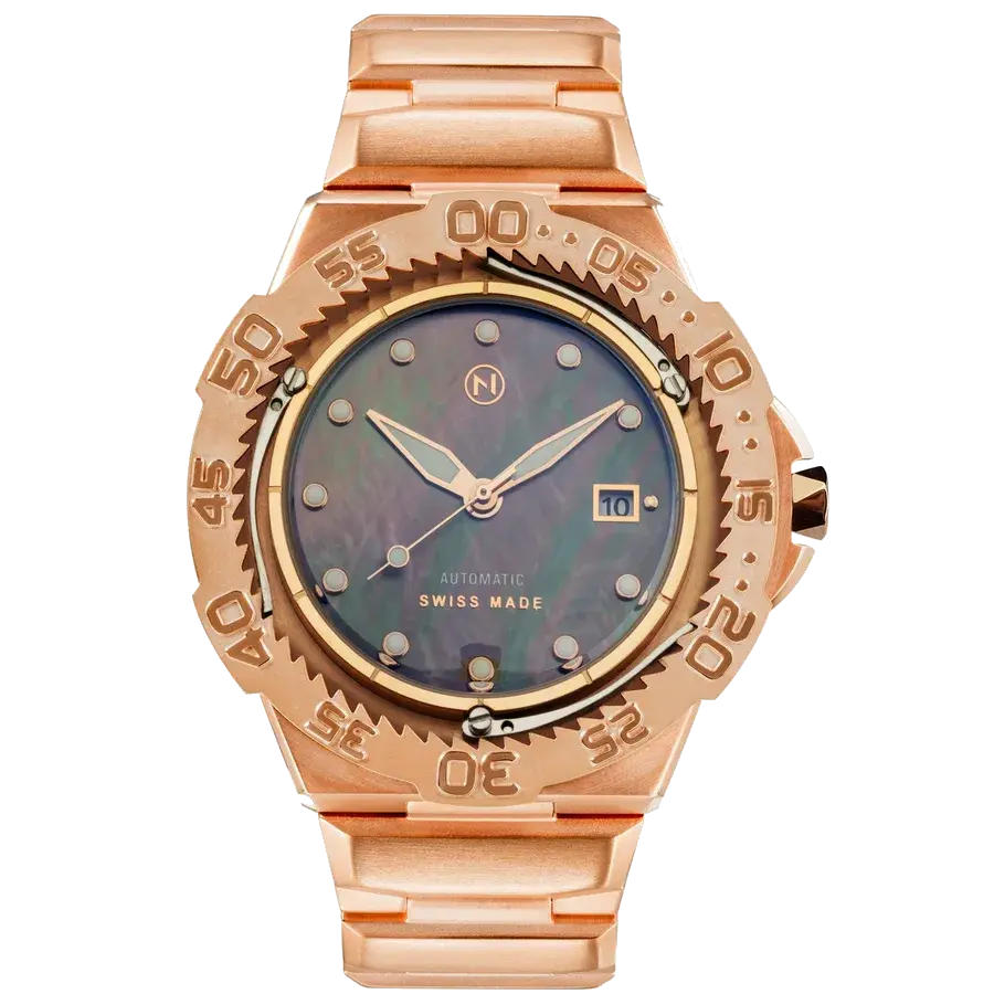 Nove Trident Automatic Ultra Slim Diver Mother Of Pearl Rose Gold, reference G004-02