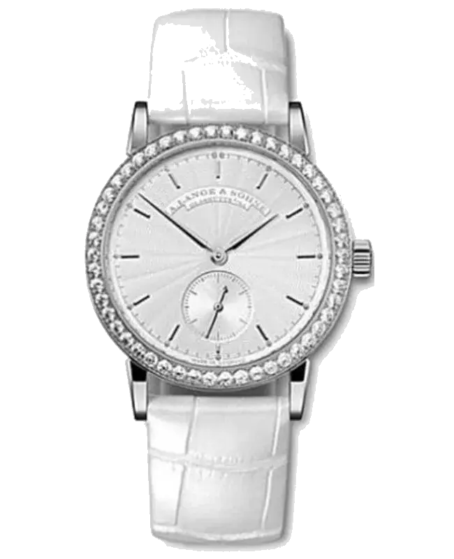 A. Lange & Sohne Silver Dial 18kt White Gold Diamond Women’s Watch, reference 835.030
