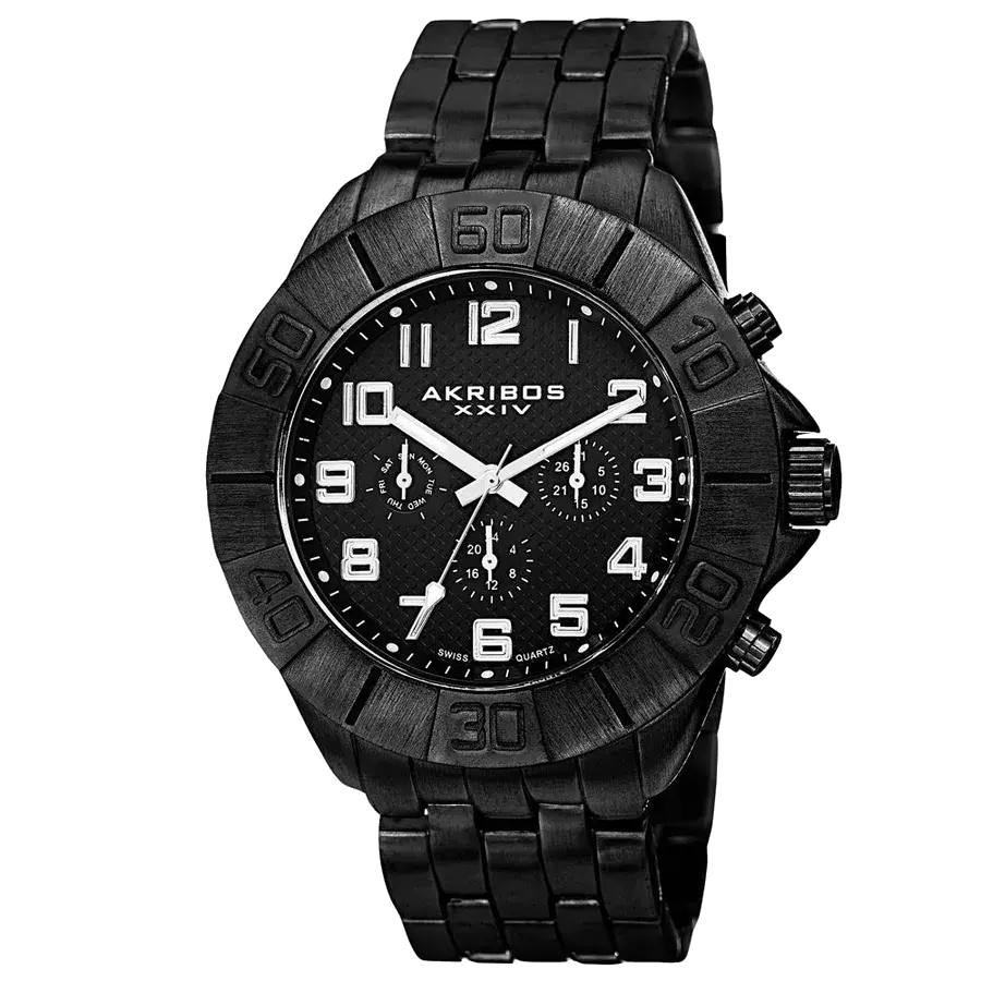 Akribos Casual Black/Alloy | Black Dial, reference AK767BK