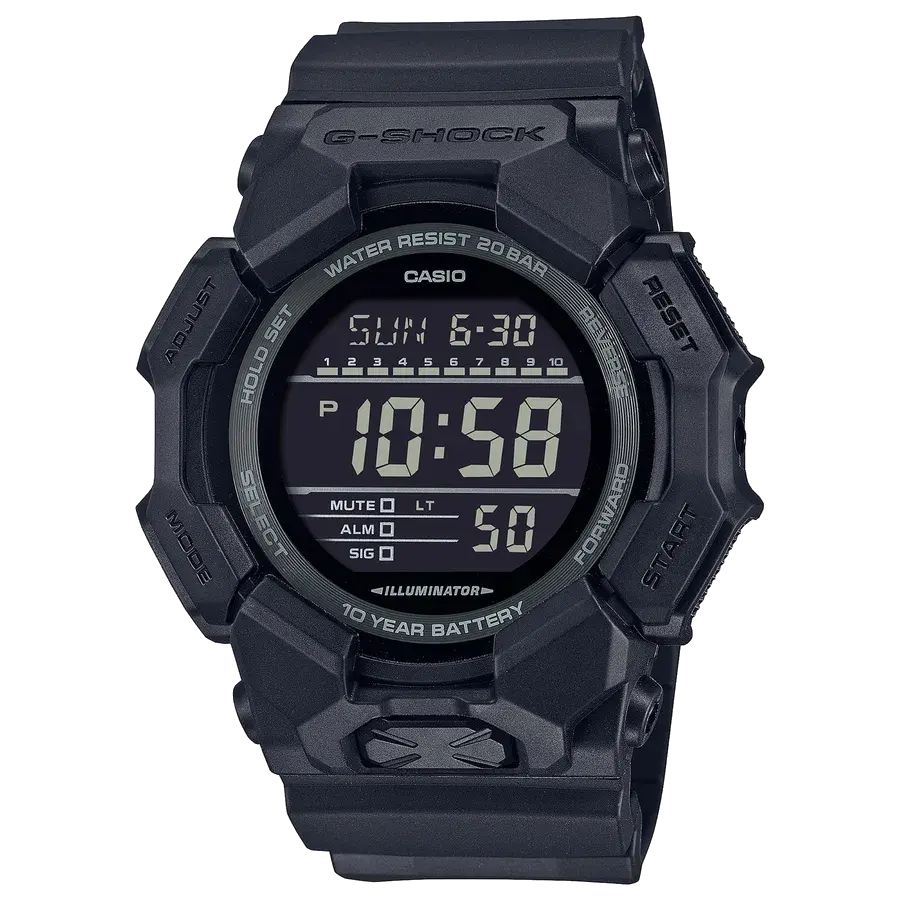 Casio GD-010-1A1 Quartz Icon Resin Black | 55mm, Resin, Black Dial, reference 
