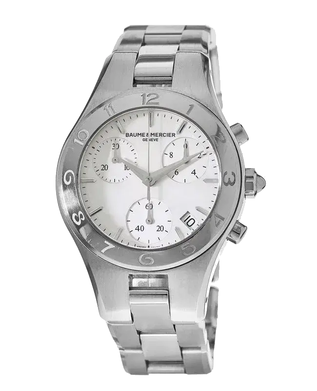 Baume & Mercier Linea Quartz Chronograph Mother of Pearl Dial Steel Women’s Watch, reference 10012-PO