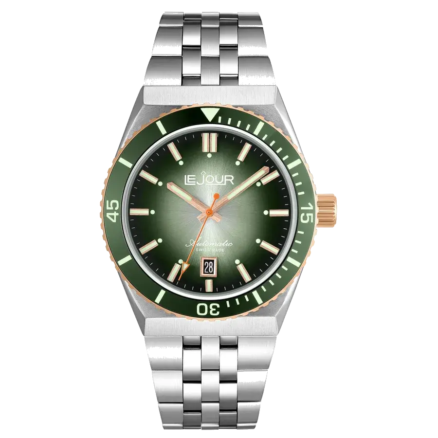 Le Jour DELMARE Two-tone Green Sunray Green Dial, reference LJ-DM-007