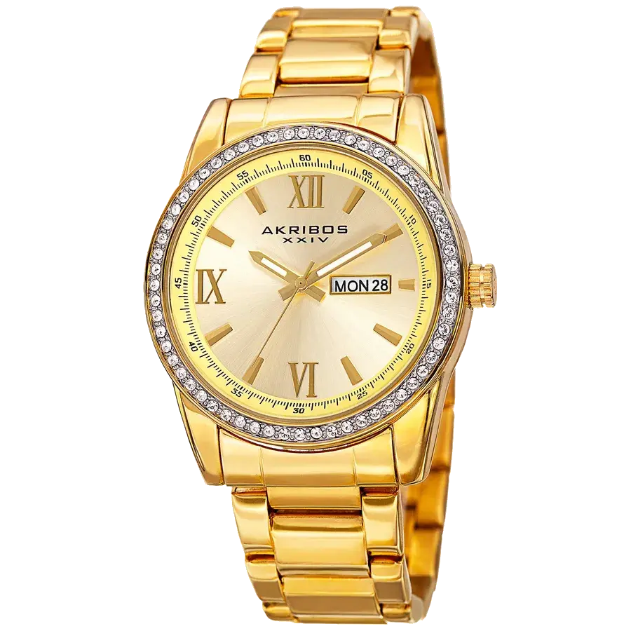 Akribos Casual Yellow Gold/Stainless Steel | Gold Dial, reference AK892YG