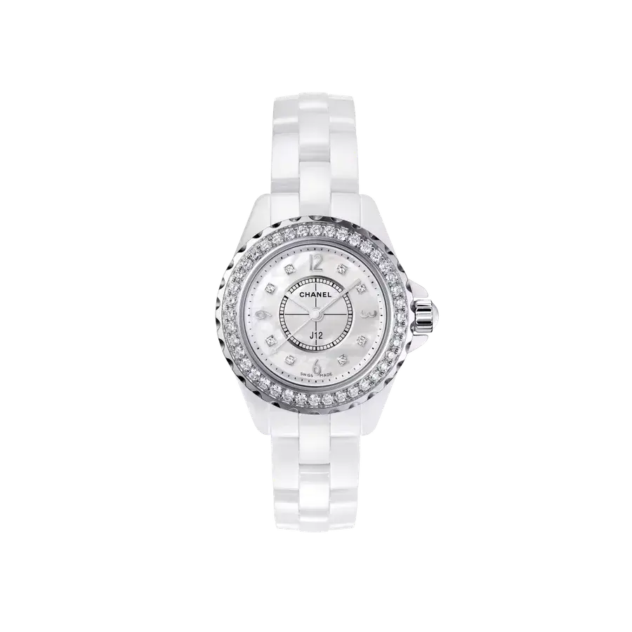 Chanel J12 | 29mm, Ceramic, Diamond White Dial, reference 
