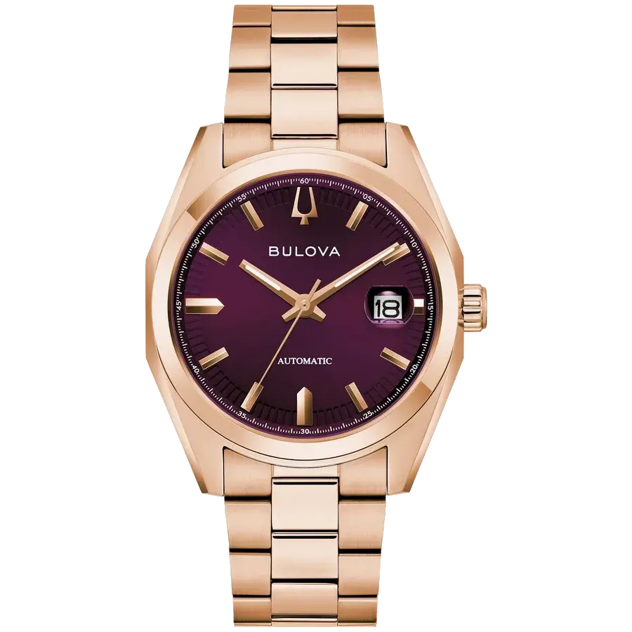 Bulova Surveyor Purple Rose Gold Tone Automatic, reference 97B234