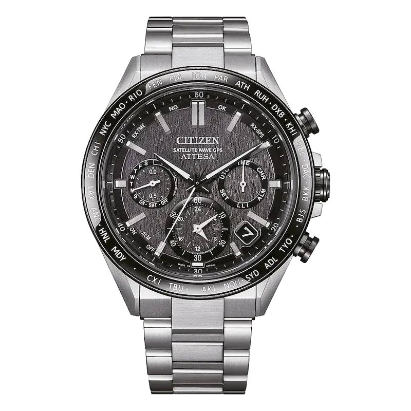 Citizen Attesa Satellite Wave GPS 44.6mm Grey Dial & Super Titanium Watch, reference 
