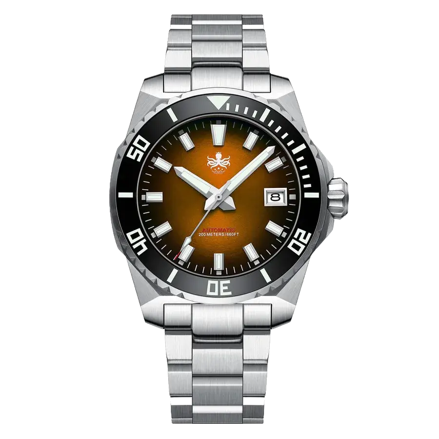 Phoibos Leviathan 40 Automatic Dive Watch with Orange Dial, reference PY054G