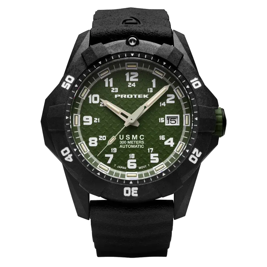 ProTek USMC Automatic Tritium Dive Watch with Green Dial, reference PT1215