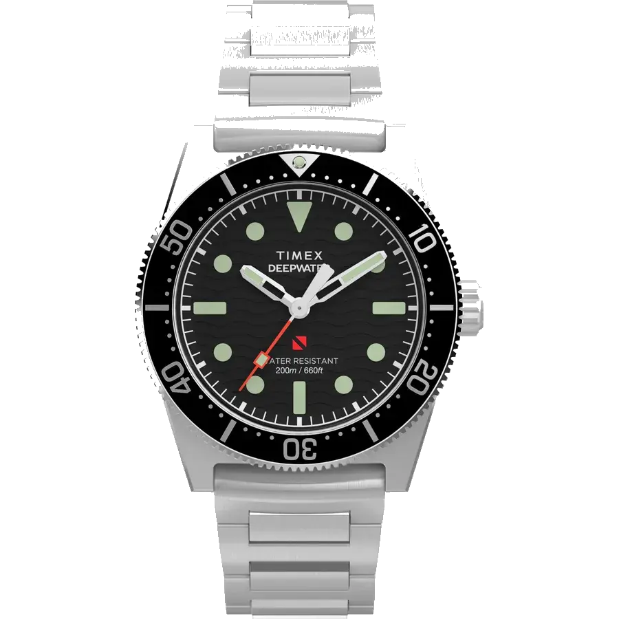 Timex Deepwater Reef 200 | 41mm, Steel, Black Dial, reference 