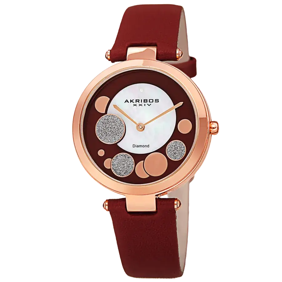 Akribos Casual Burgundy/Leather | White Dial, reference AK1069BUR