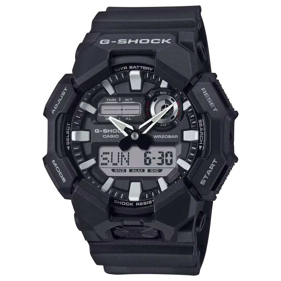 Casio G-Shock GA010-1A Analog-Digital 10 Year High Brightness Black Resin, reference GA010-1A