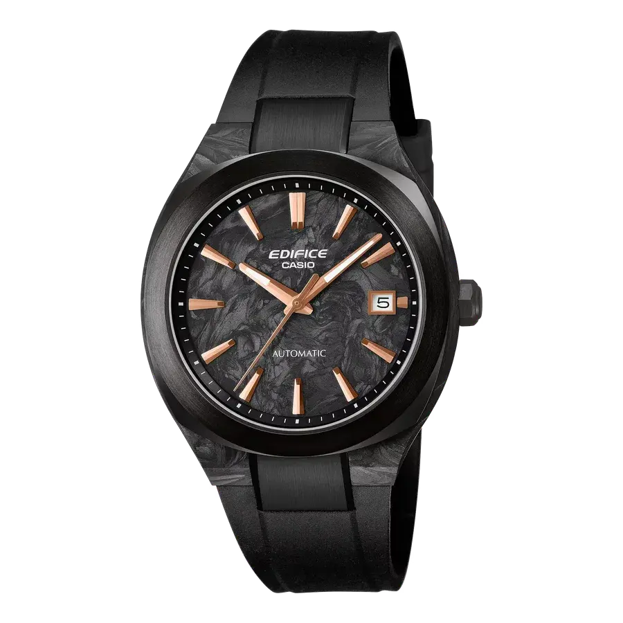 Casio Edifice EFK200XPB-1A Motorsports Forged Carbon Dial Black Rose Gold Automatic, reference EFK200XPB-1A