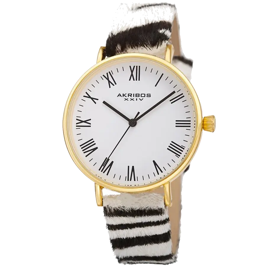 Akribos Casual Black/Leather | White Dial, reference AK1080YG