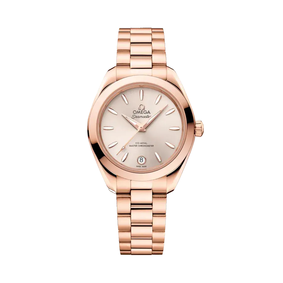 Omega Seamaster Aqua Terra 150M | 30mm, 18K Rose Gold, Gold Dial, reference 