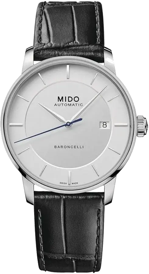 Mido 39mm / Black / Silver Silver Dial, reference M0374071603101